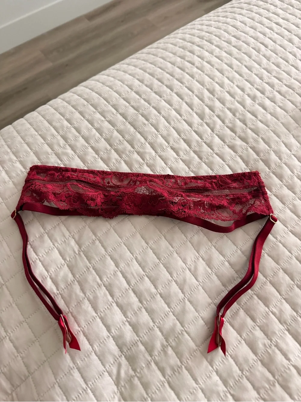 Red Lace Garter Belt with Adjustable Straps